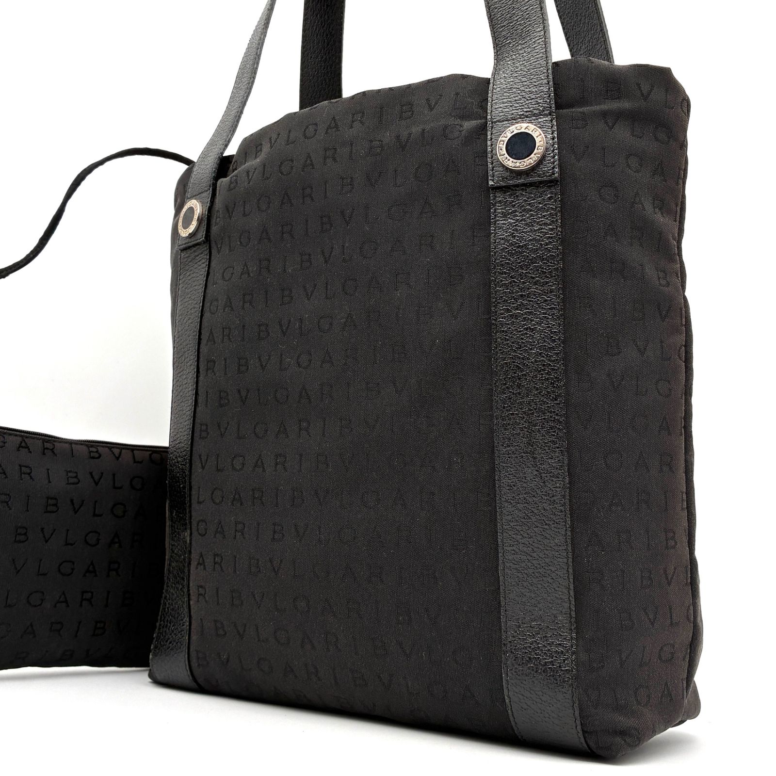 極美品 BVLGARI ブルガリ トートバッグ ロゴマニア 総柄 メンズ