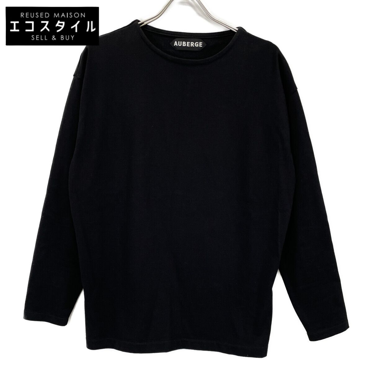 AUBERGE オーベルジュ ﾌﾞﾗｯｸ ｺｯﾄﾝ BONHEUR 長袖Tｼｬﾂ 40