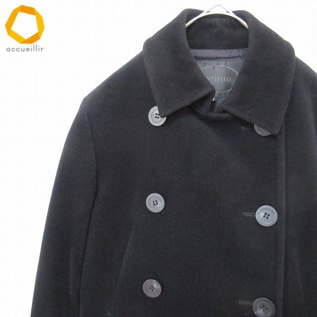 アンタイトル　UNTITLED　ピーコート　黒 М アンタイトル UNTITLED ピーコート ショートコート アンゴラ混