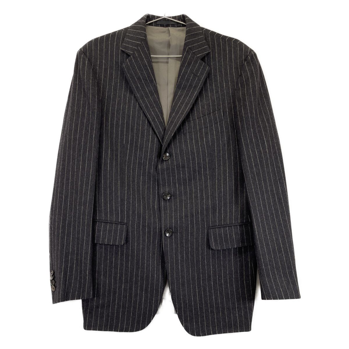 BOGLIOLI ボリオリ 3Bストライプシングルウールスーツ 48