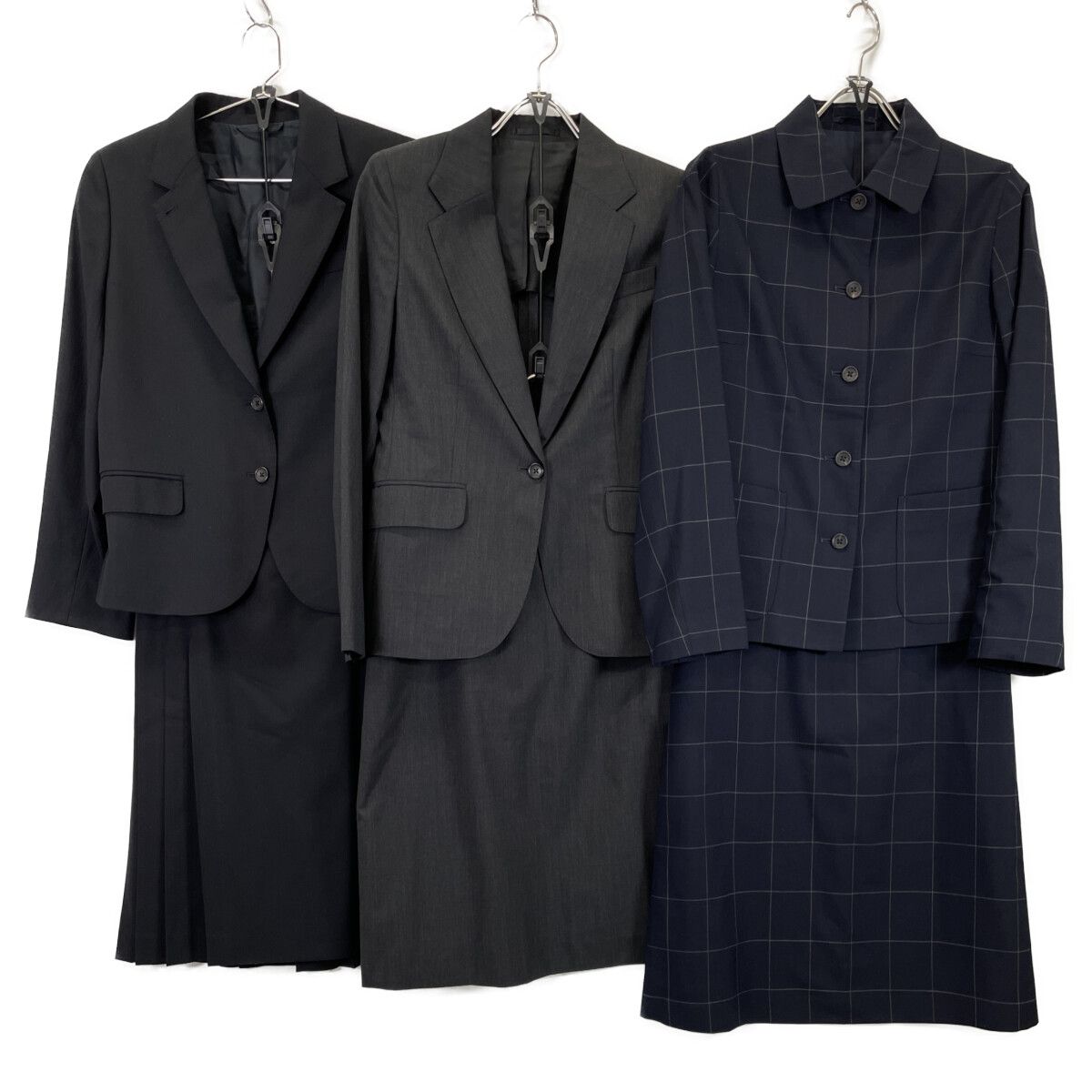 MARGARET HOWELL マーガレットハウエル ﾈｲﾋﾞｰ ｳｨﾝﾄﾞﾍﾟｰﾝ ﾁｬｺｰﾙ ﾌﾞﾗｯｸ ｽｶｰﾄｽｰﾂ 計3点 Ⅱ