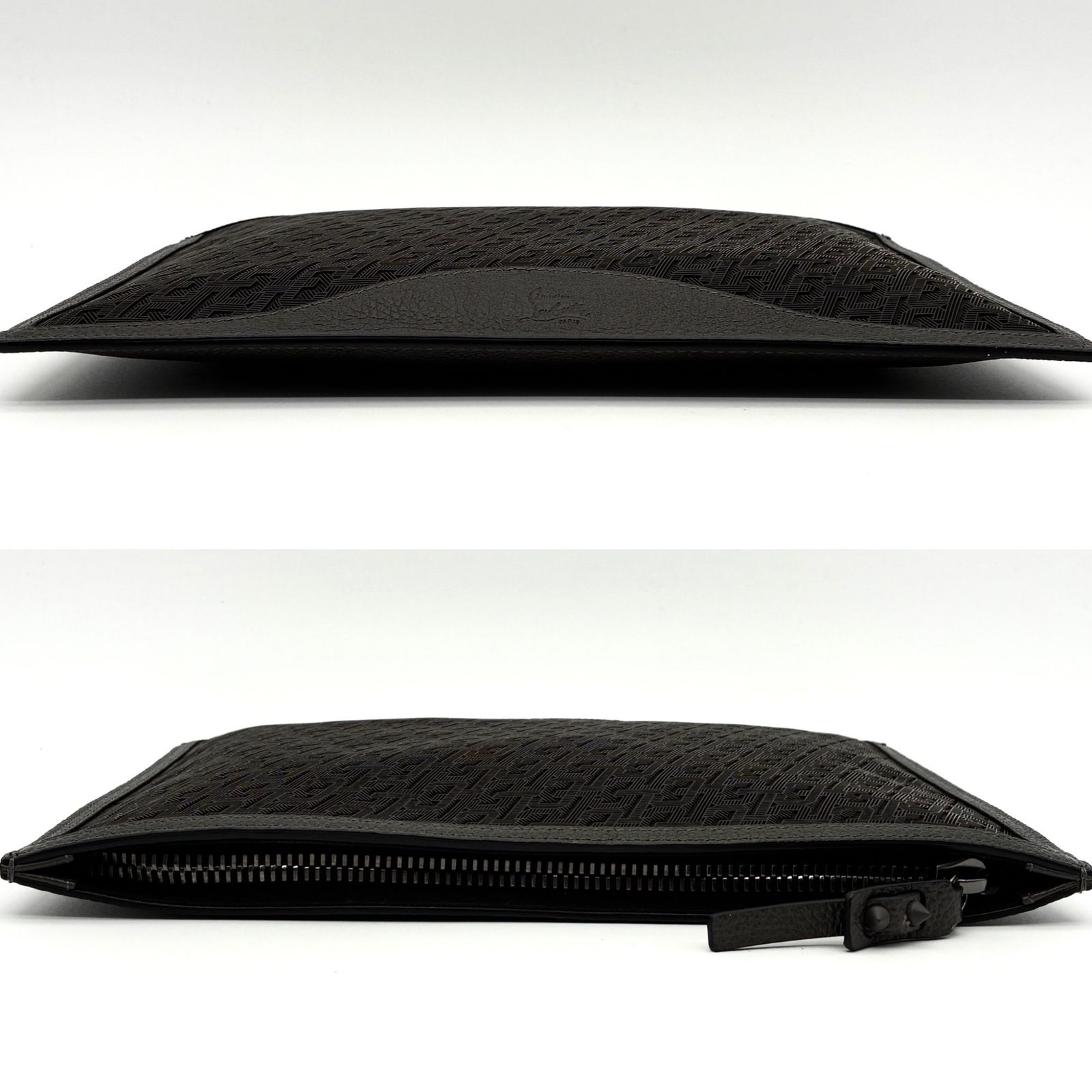 Louboutin ルブタン ブラックレザーショルダークラッチバッグ 未使用近い 未使用に近い Christian Louboutin クリスチャンルブタン クラッチ