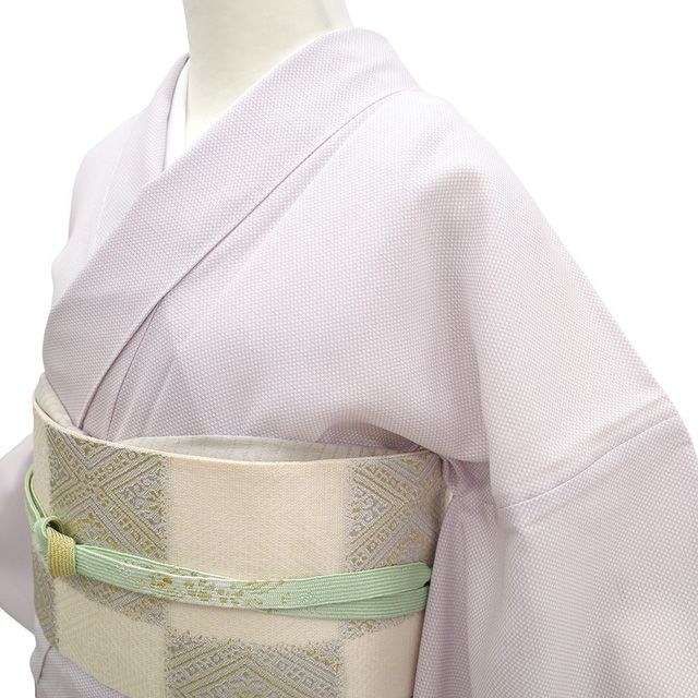 新品未使用　正絹夏もの　絽江戸小紋(大小あられ)単品 新古品】 夏物 江戸小紋 着物 未使用 単衣 正絹 絽 坪金 壷金 行儀 淡