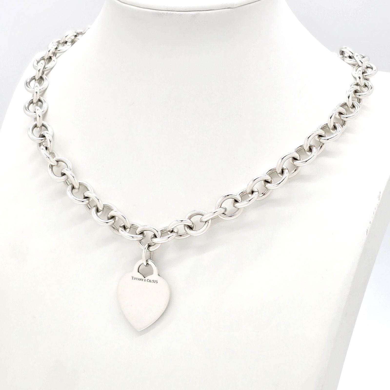 TIFFANY-CO. ティファニー ハート タグ ネックレス チョーカー スターリングシルバー SV 925 全長40.5㎝