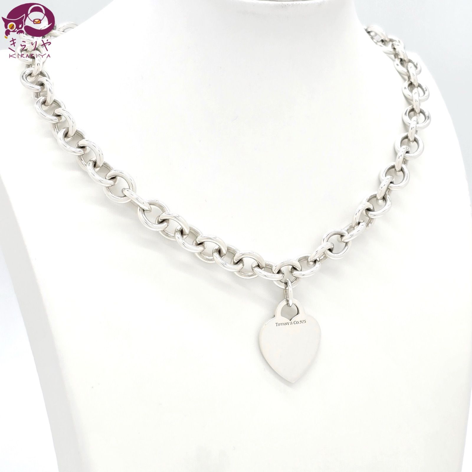 TIFFANY-CO. ティファニー ハート タグ ネックレス チョーカー スターリングシルバー SV925 全長40.5㎝