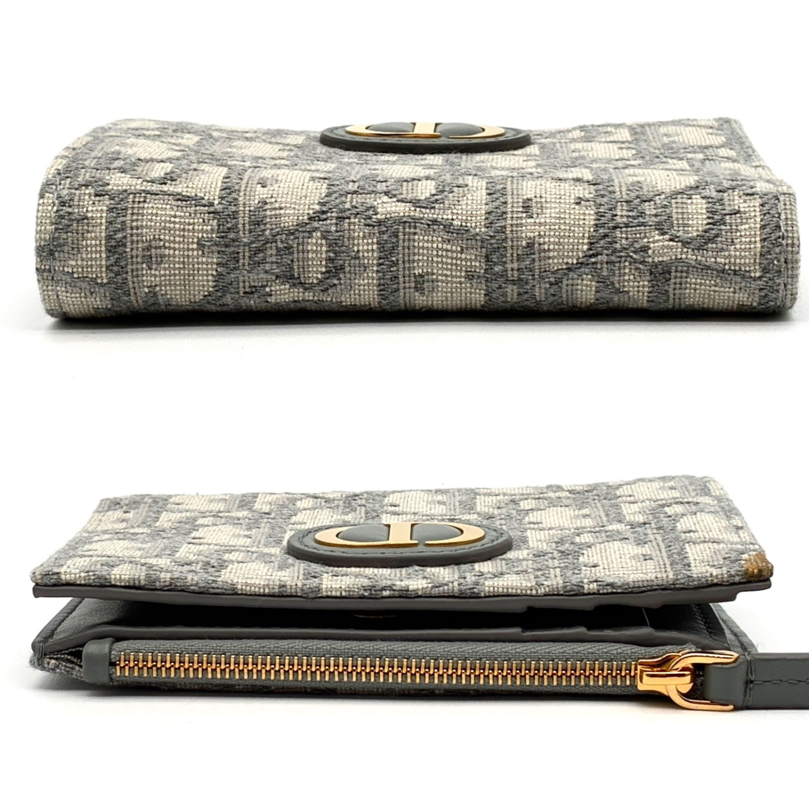 【✨新品未使用 付属品完備】 ディオール 折り財布 ダリア モンテーニュ 30 新作】DIOR 30 Montaigne ダリアウォレット グレー＆ブルー (Dior