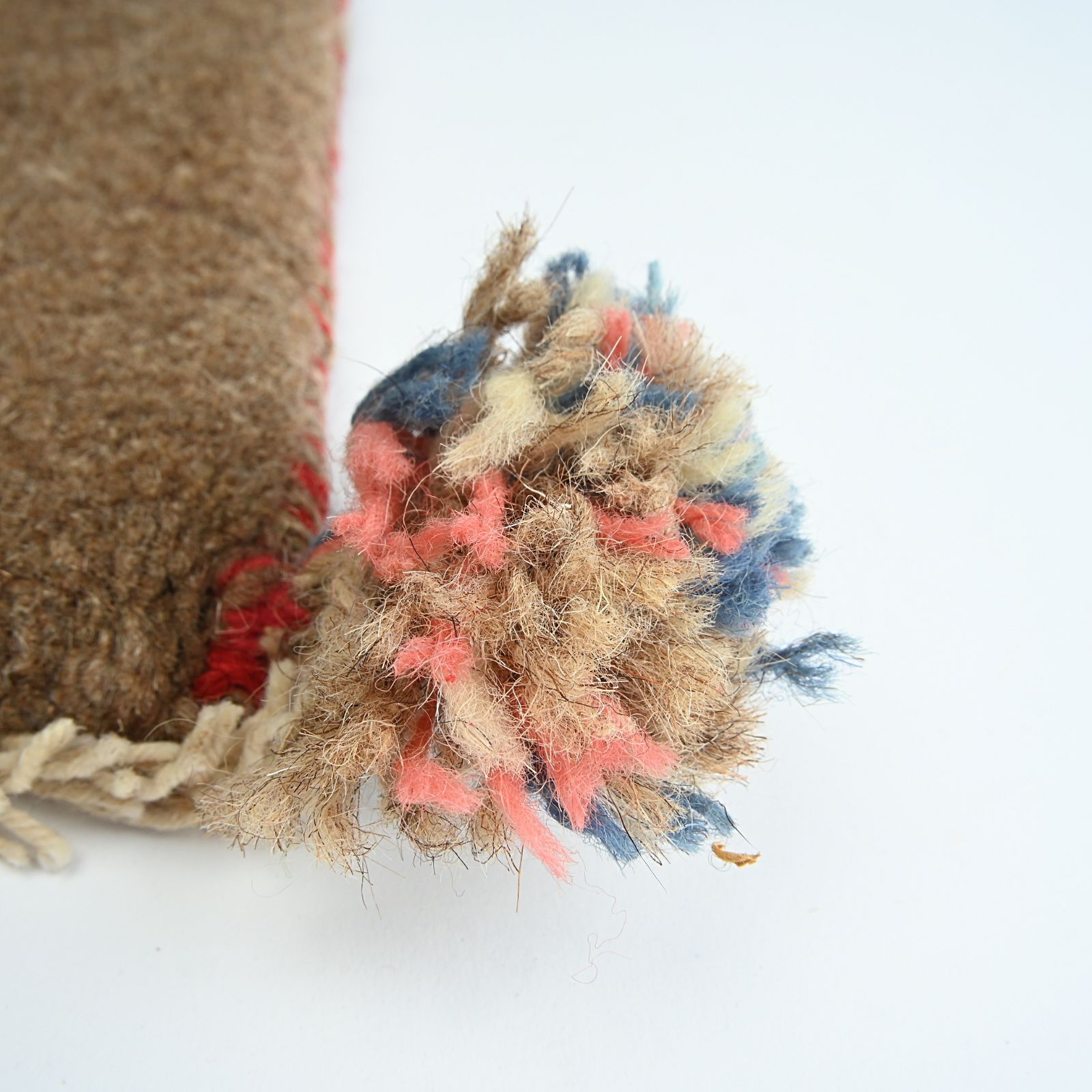 ペルシャ絨毯 手織 ギャッベ ウール チェアマット 42. ㎝ シーラズ イラン Persian Gabbe 座布団 茶