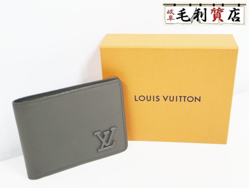 ルイヴィトン LOUIS VUITTON M81026 ポルトフォイユ ミュルティプル アエログラム 2つ折り財布 グレー 財布
