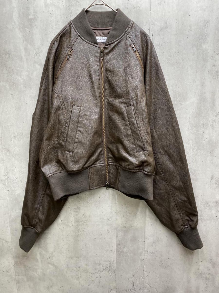 LAGUA GEM ラグアジェム CROPPED FAUX LEATHER ブルゾン ジャケット sizeF 茶 レディース