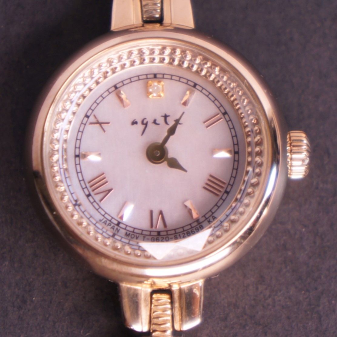 agete ラウンドフェイスソーラーウォッチ ラウンドフェイスウォッチ