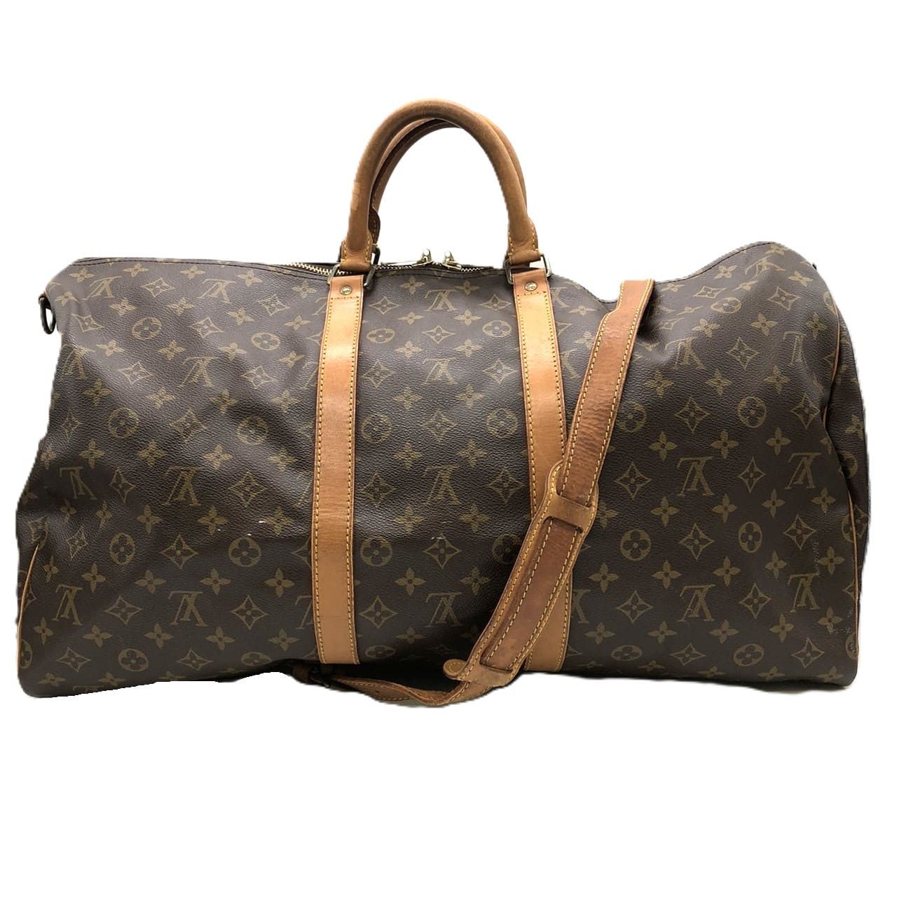 LOUIS VUITTON ルイ ヴィトン M41414 キーポル55 バンドリエール ボストンバッグ モノグラム ブラウン レディース メンズ 旅行鞄 ヴィンテージ ファッション