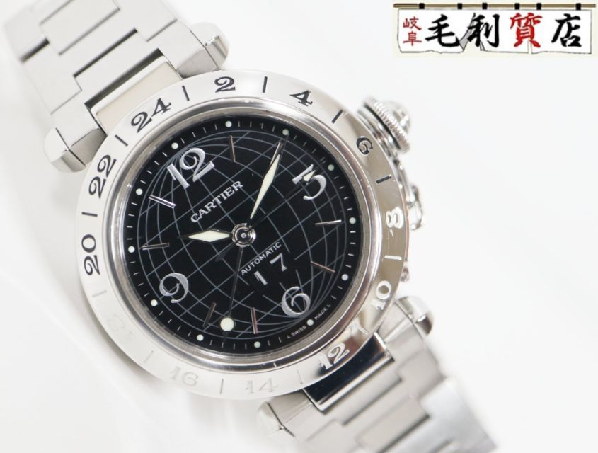 カルティエ Cartier パシャ W31049M7 パシャC メリディアン デイト ステンレス ブラック メンズ 時計