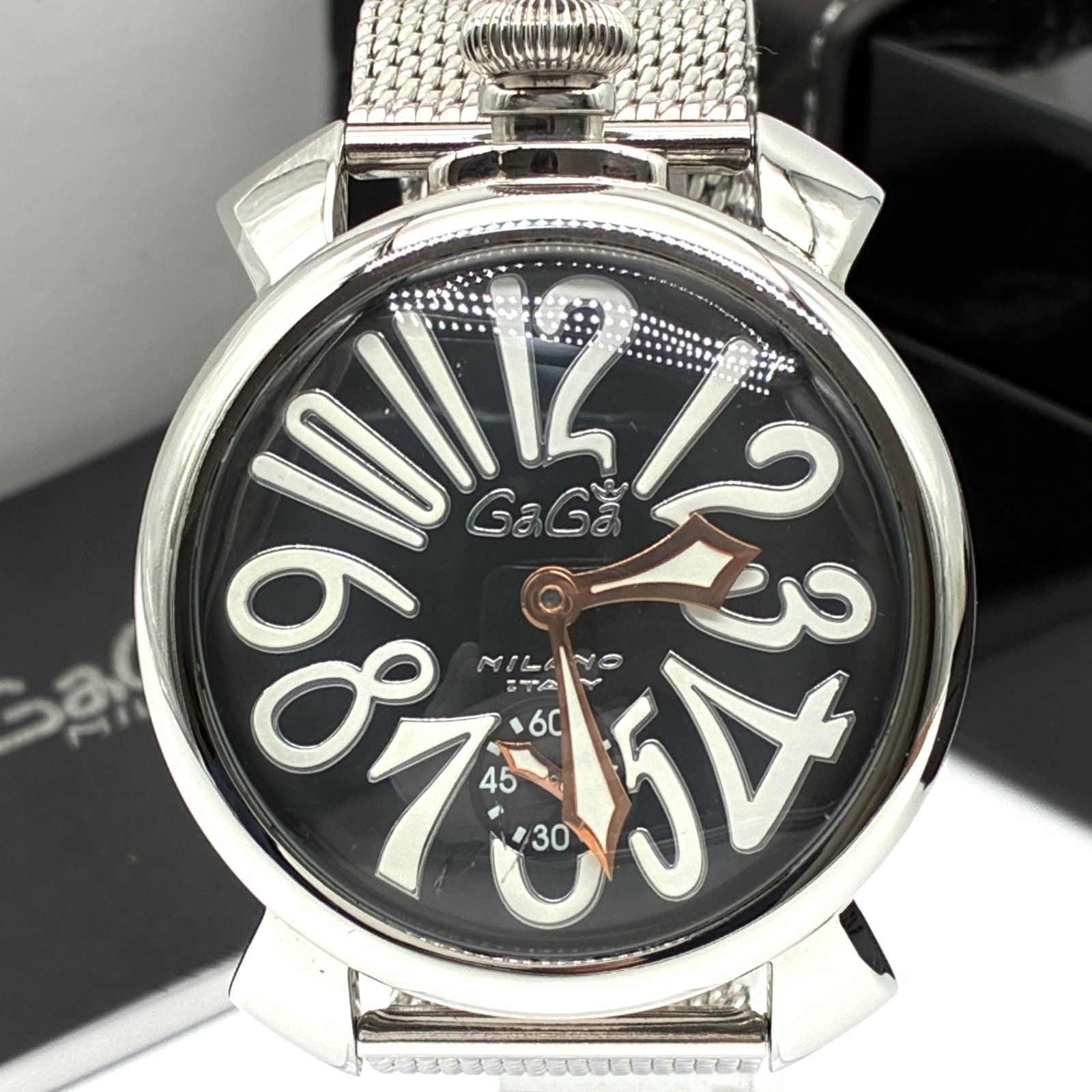 未使用に近い GAGA MILANO ガガミラノ マヌアーレ 腕時計 裏スケ