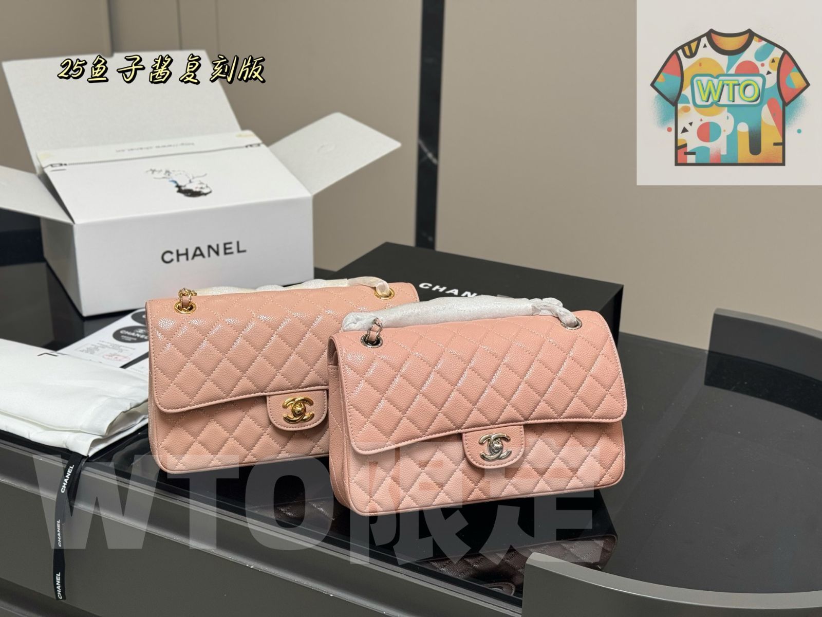 今日 CHANEL CF 25cm トップグレード サーモンレザー クラシックフラップバッグ-WT0輸入-WTO輸入2