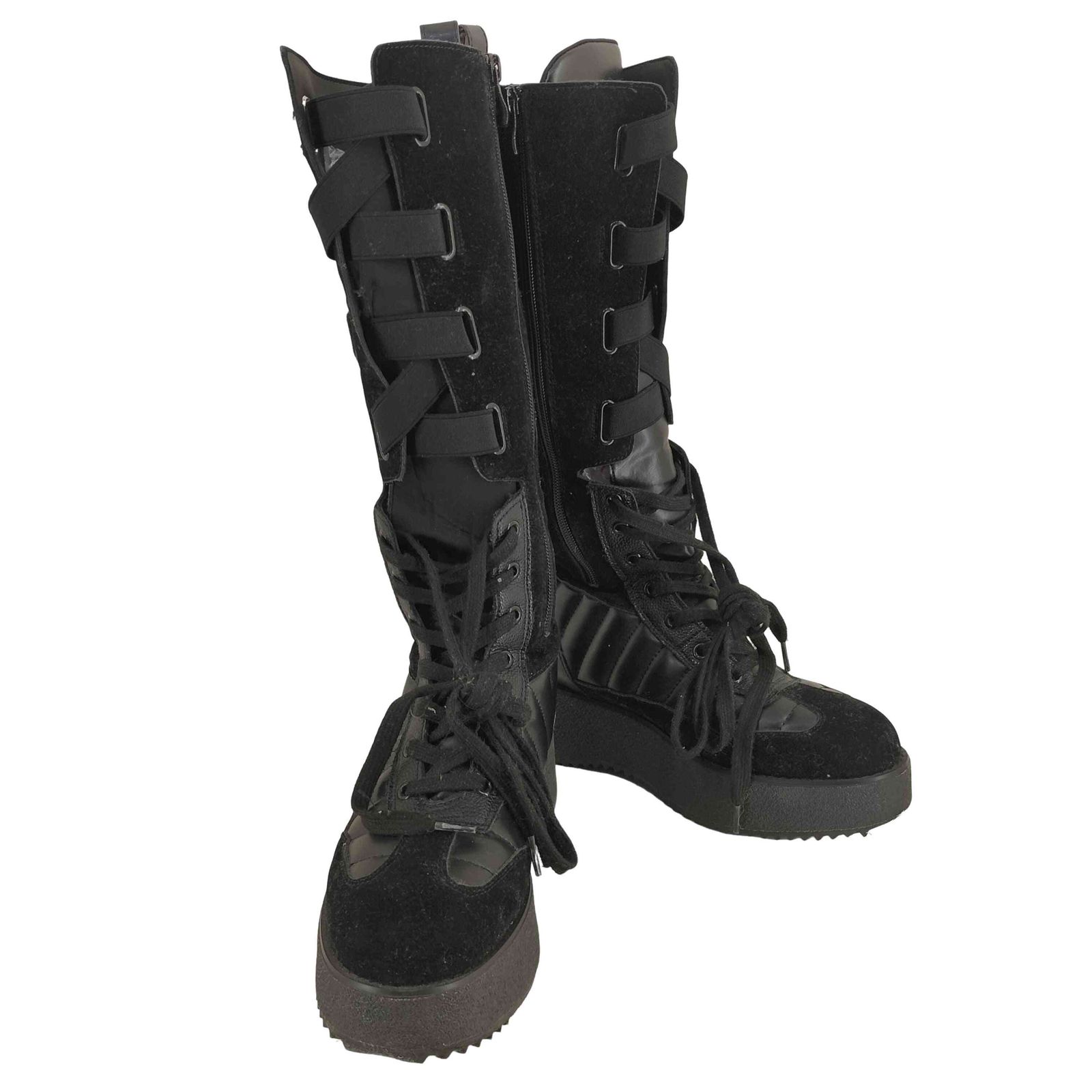 SLY スライ PLATFORM SNEAKER ブーツ BLK ロングブーツ スライ SLY PLATFORM SNEAKER ロングブーツ レディース M - メルカリ