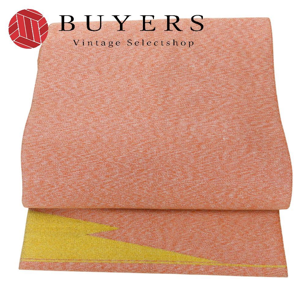 中古】 名古屋帯 八寸 正絹(金銀糸除く) ピンク系 シルバー ゴールド