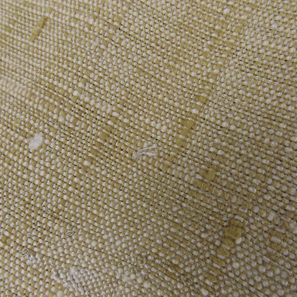 中古】 名古屋帯 正絹(金銀糸除く) ベージュ グリーン 草花柄 山岳柄