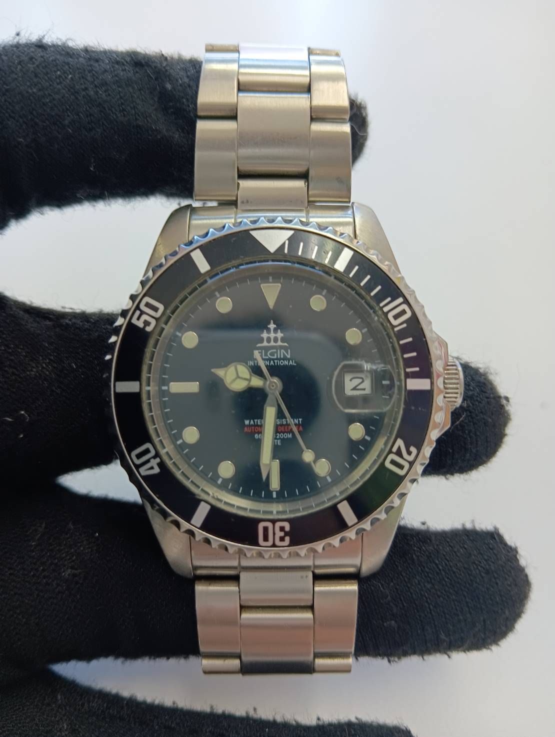 品 ELGIN サブマリーナ DEEPSEA 自動巻き 腕時計 現状品