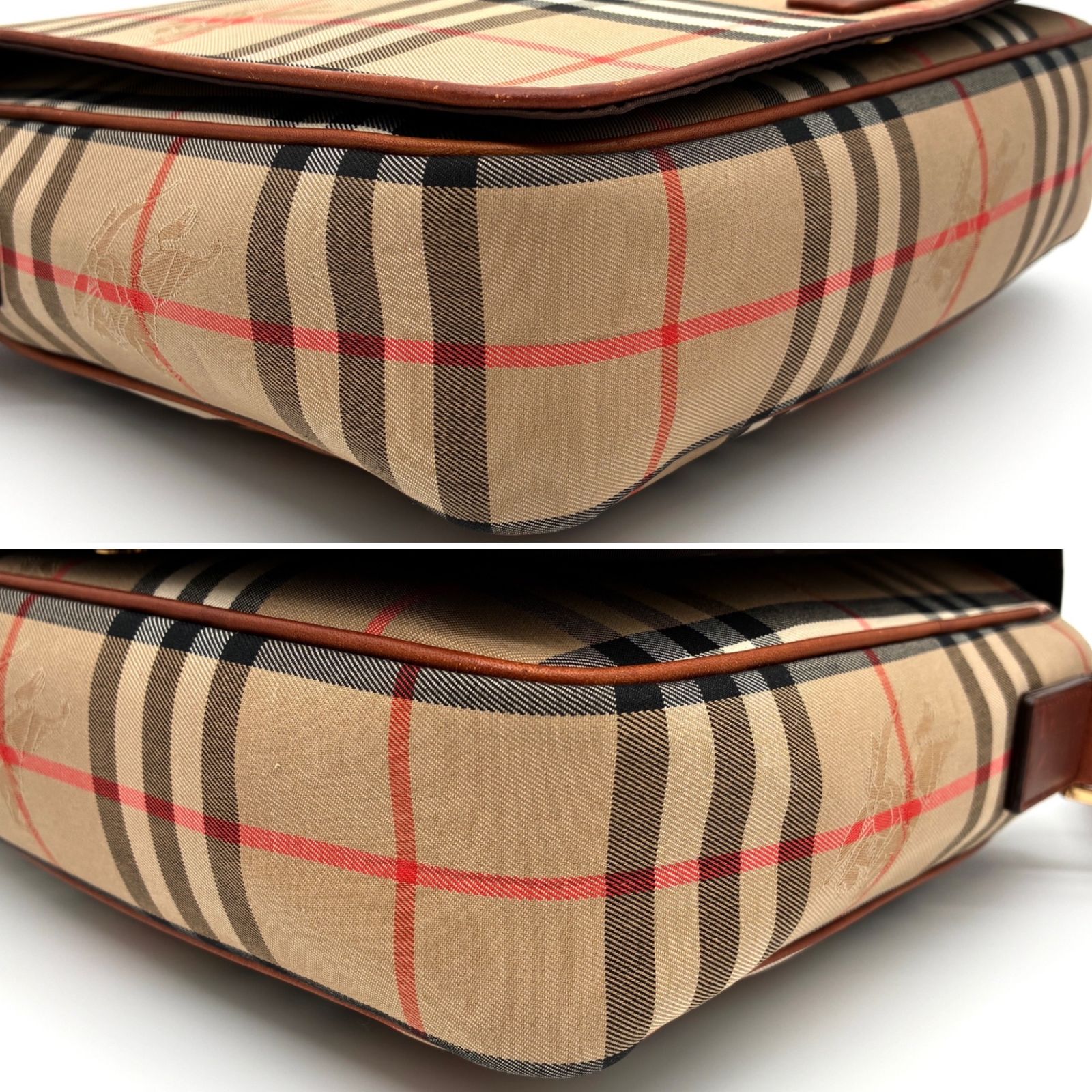 美品 BURBERRY バーバリー ショルダーバッグ ノバチェック シャドー