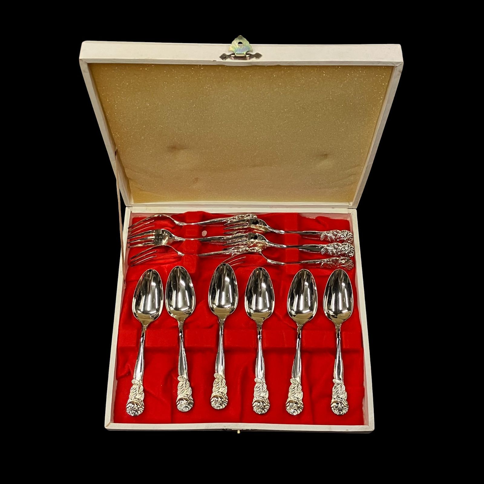 AZUMA製 スプーン＆フォーク 12本セット 化粧箱入り ヴィンテージ