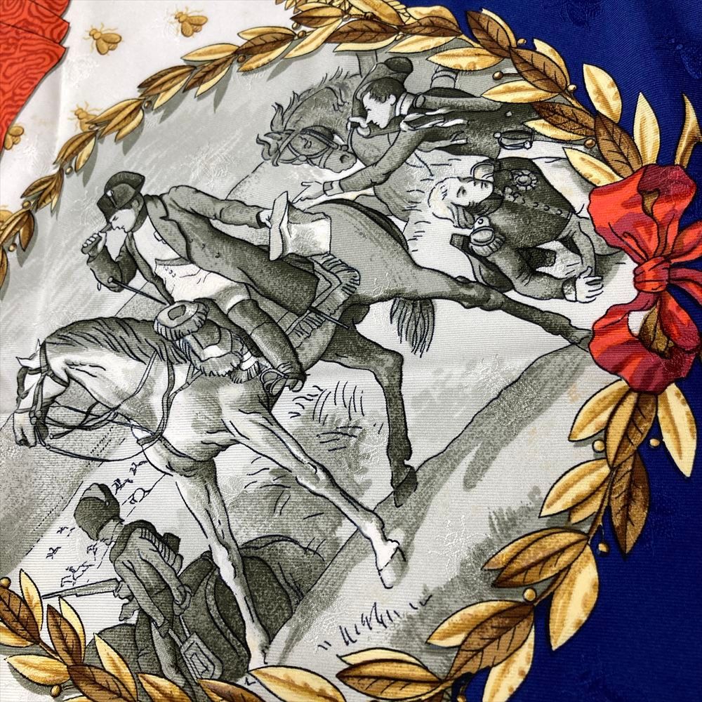  エルメス HERMES カレ90 ナポレオン NAPOLEON スカーフ ブルー レディース バンダナ スカーフ 小物
