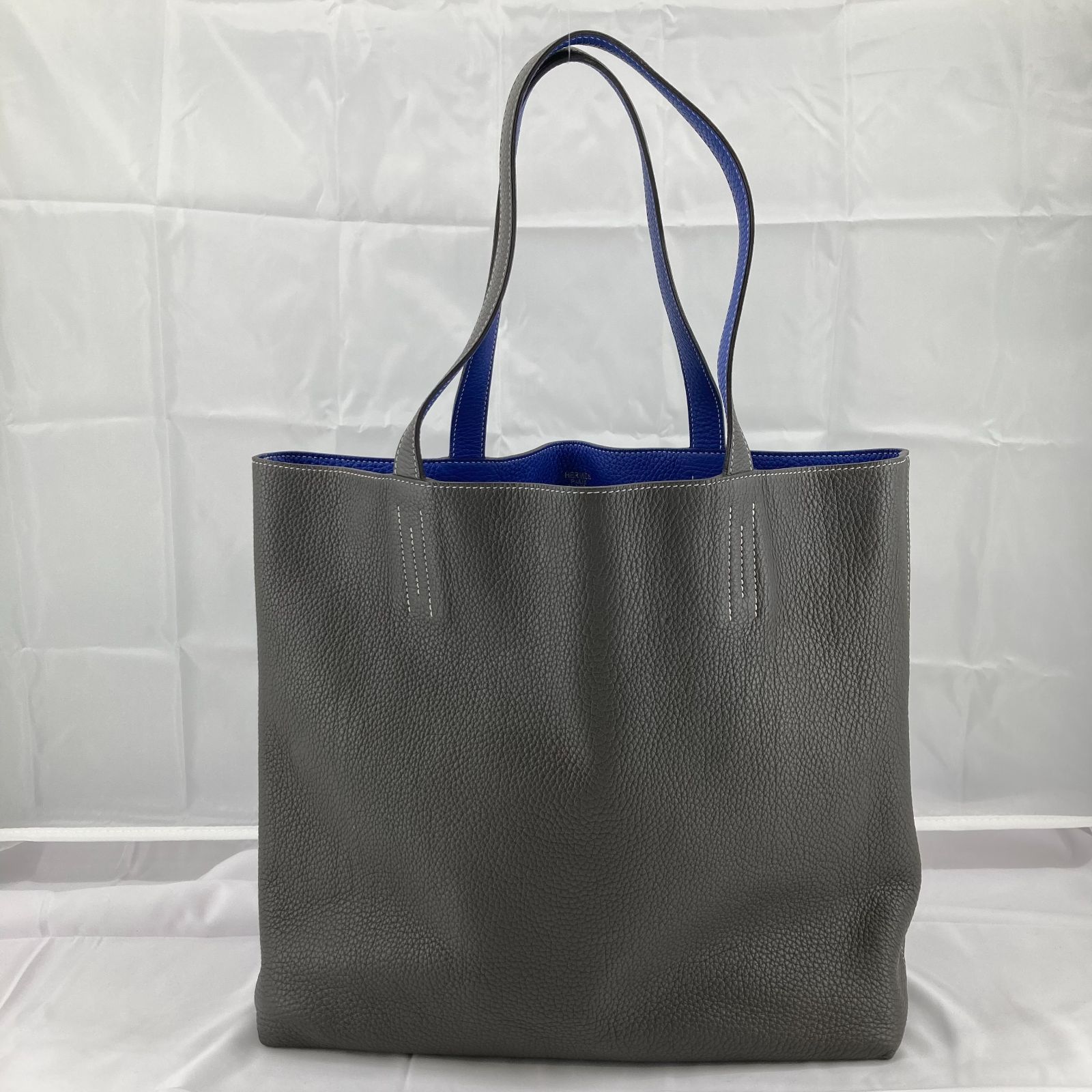 HERMES ドゥブルセンス 36 リバーシブルトート ブルー グレー HERMES(エルメス) ドゥブルセンス36 ブルーエレクトリック P刻