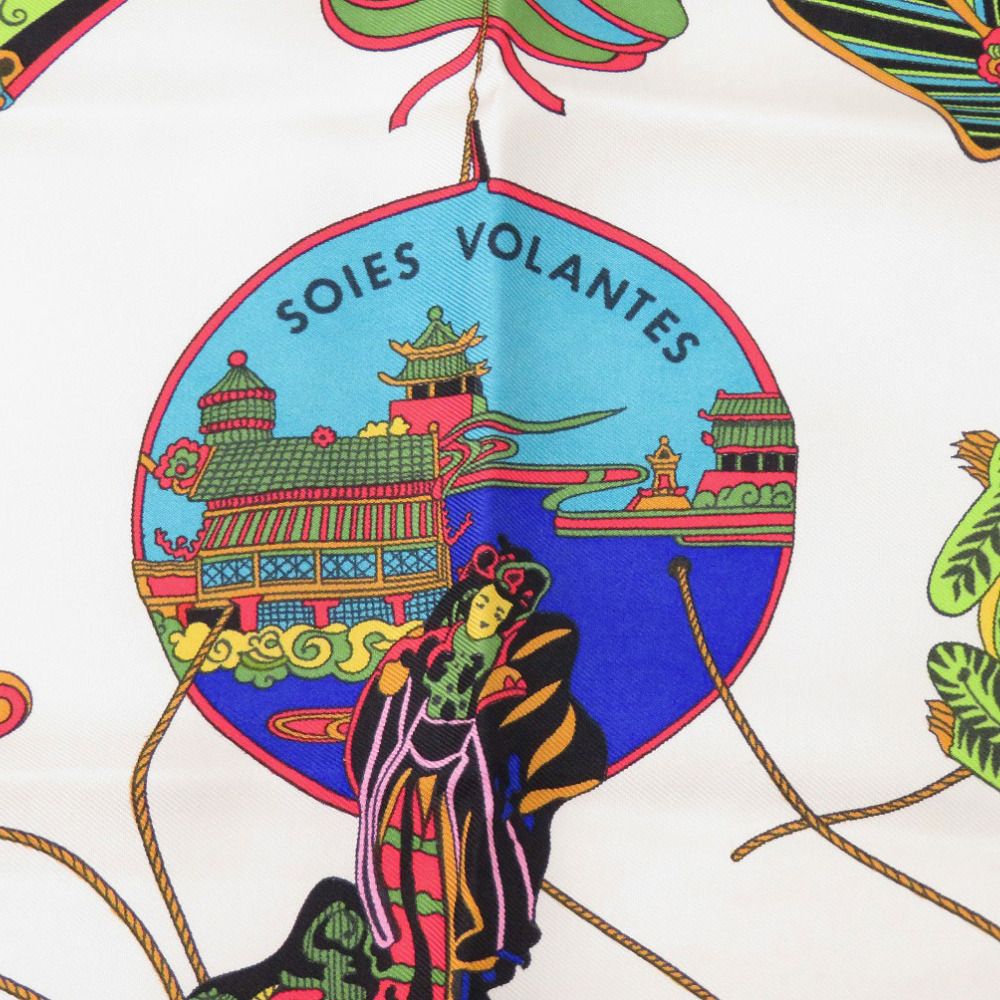 エルメス カレ90 SOIES 大空に舞うシルク シルク ブルー スカーフ 青 0134 HERMES