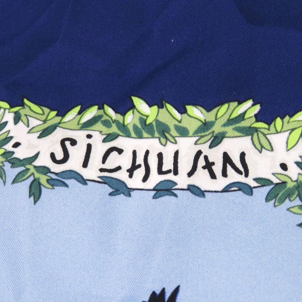 エルメス カレ90 SICHUAN 四川省 シルク ネイビー スカーフ 0124 HERMES