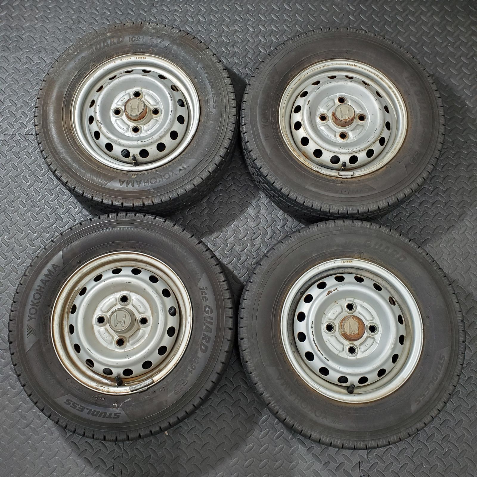 19 20 21年製 145 80 R 12 78 N LT ヨコハマ アイスガードiG 91 ホンダ アクティ スタッドレスタイヤ 冬タイヤ 1196