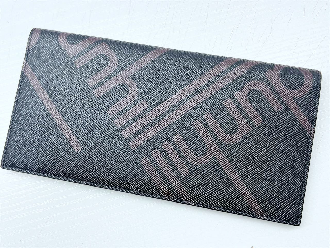 保管 Dunhill ダンヒル ラゲッジキャンバス ロゴ 二つ折り長財布 長札入れ 小銭入れなし カードケース