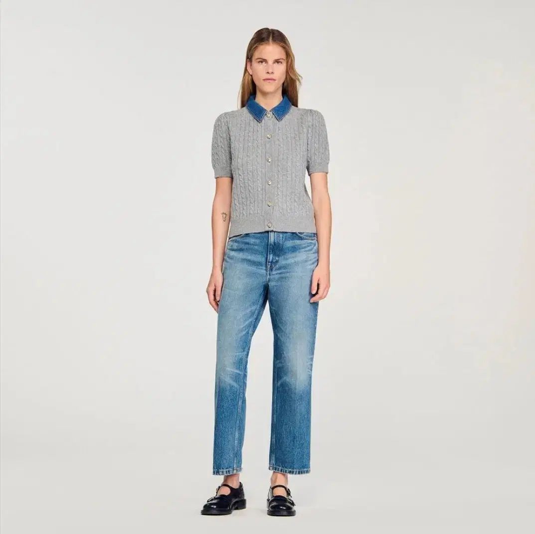 サンドロ 24 デニムカラ カーディガン 1