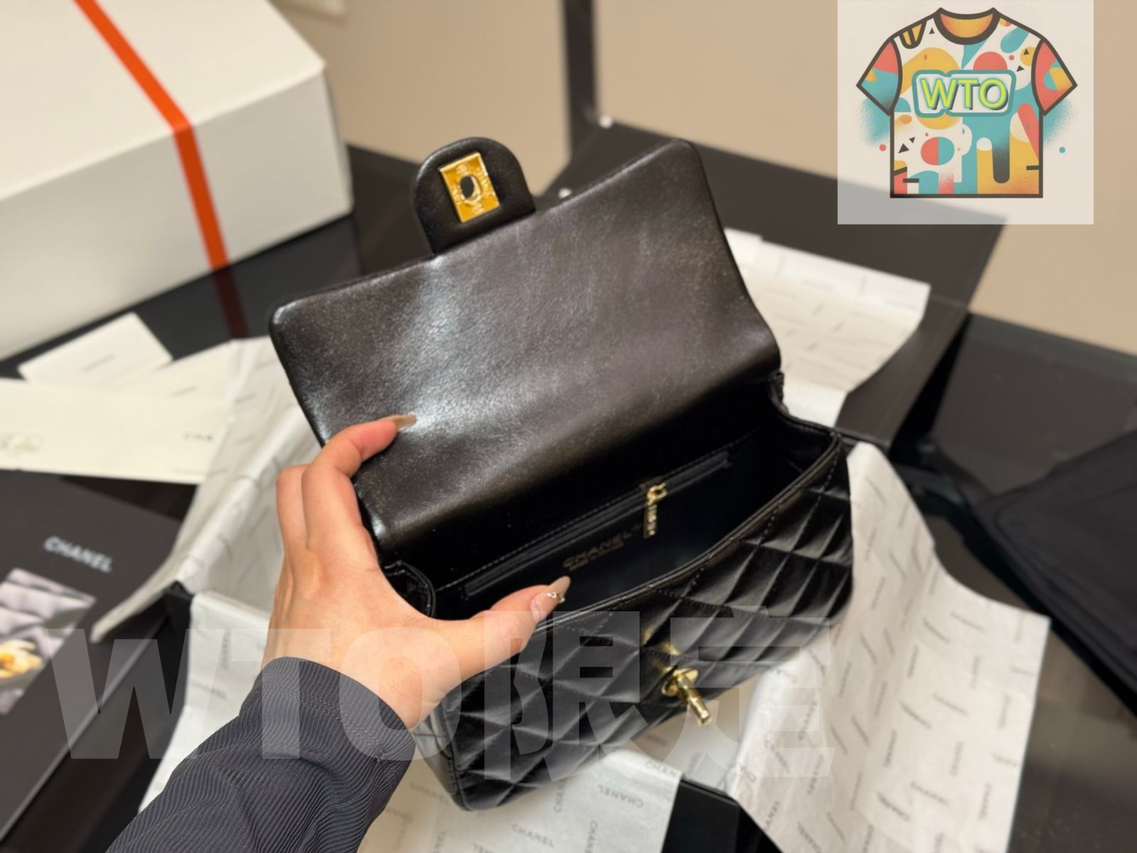  今日 Chanel 23 s Mini CF ハンドル ミニクラッシュフラップ-WT 0輸入 トートバッグ バッグ