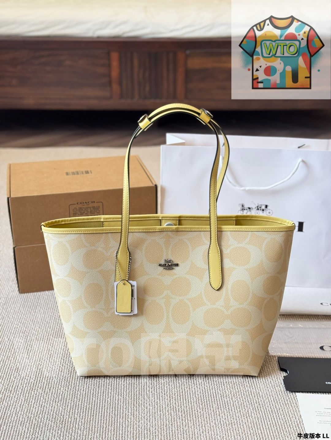 今日 COACH City Tote クラシックトートバッグ シングルショルダー ハンドバッグ用 WT 0輸入