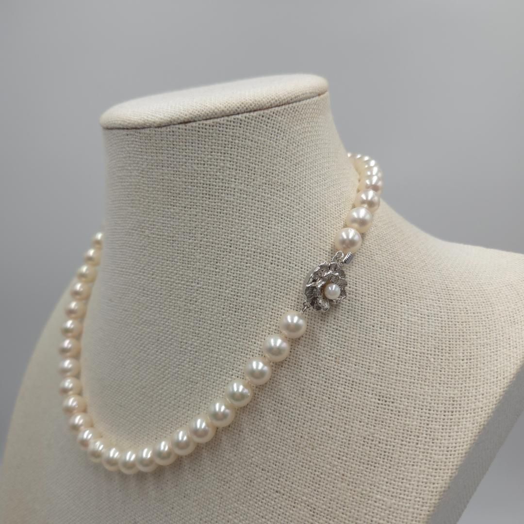 アコヤ あこやパール 本真珠 ネックレス akoya 鑑別付 あこや真珠ネックレス7.5-8.0㎜総研鑑別付きお得品 ｜ 真珠ネックレス