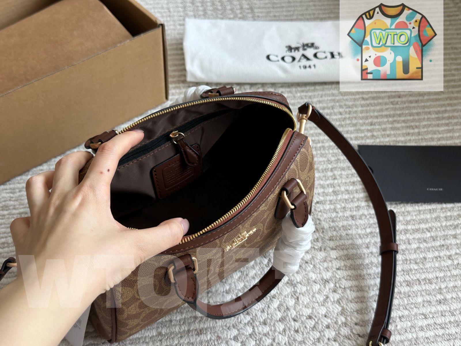 一意の 今日 COACH Pillow Bag Boston Bag クーチ ピローバッグ ボストンバッグ -WT0輸入 個性を引き出す