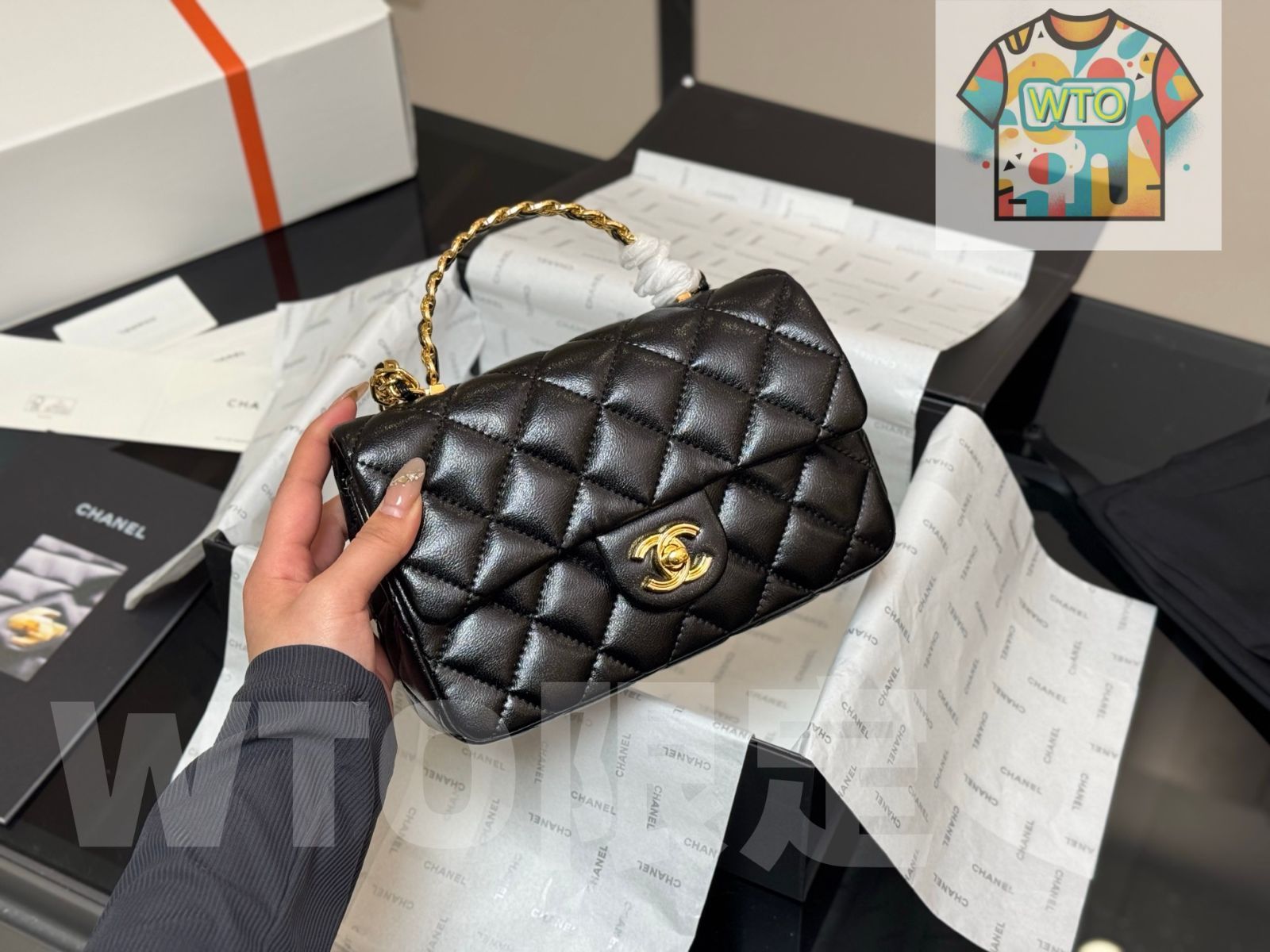 今日 Chanel 23s Mini CF ハンドル ミニクラッシュフラップ-WT0輸入