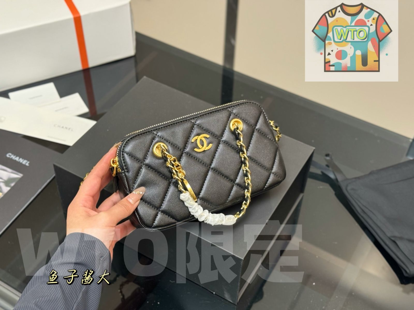 今日 Chanel 23B G Coin Boston Bag ゴールドコイン ボストンバッグ-WT0輸入