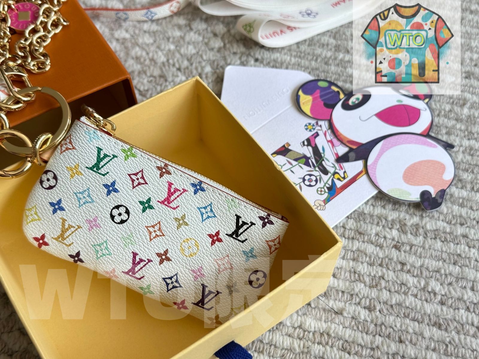  今日 LV x 村上隆 ホワイトトリコロール スマホチェーンバッグ-WT 0輸入 トートバッグ バッグ