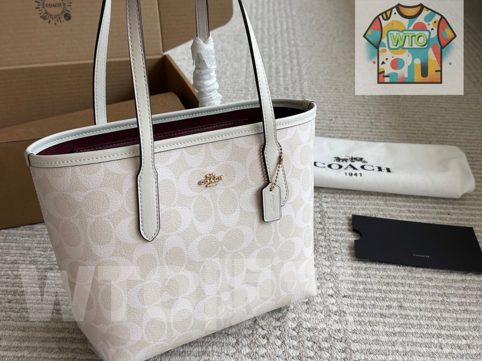 今日 Coach City Tote Small コーチ シティ トート スモール-WT 0輸入 トートバッグ バッグ