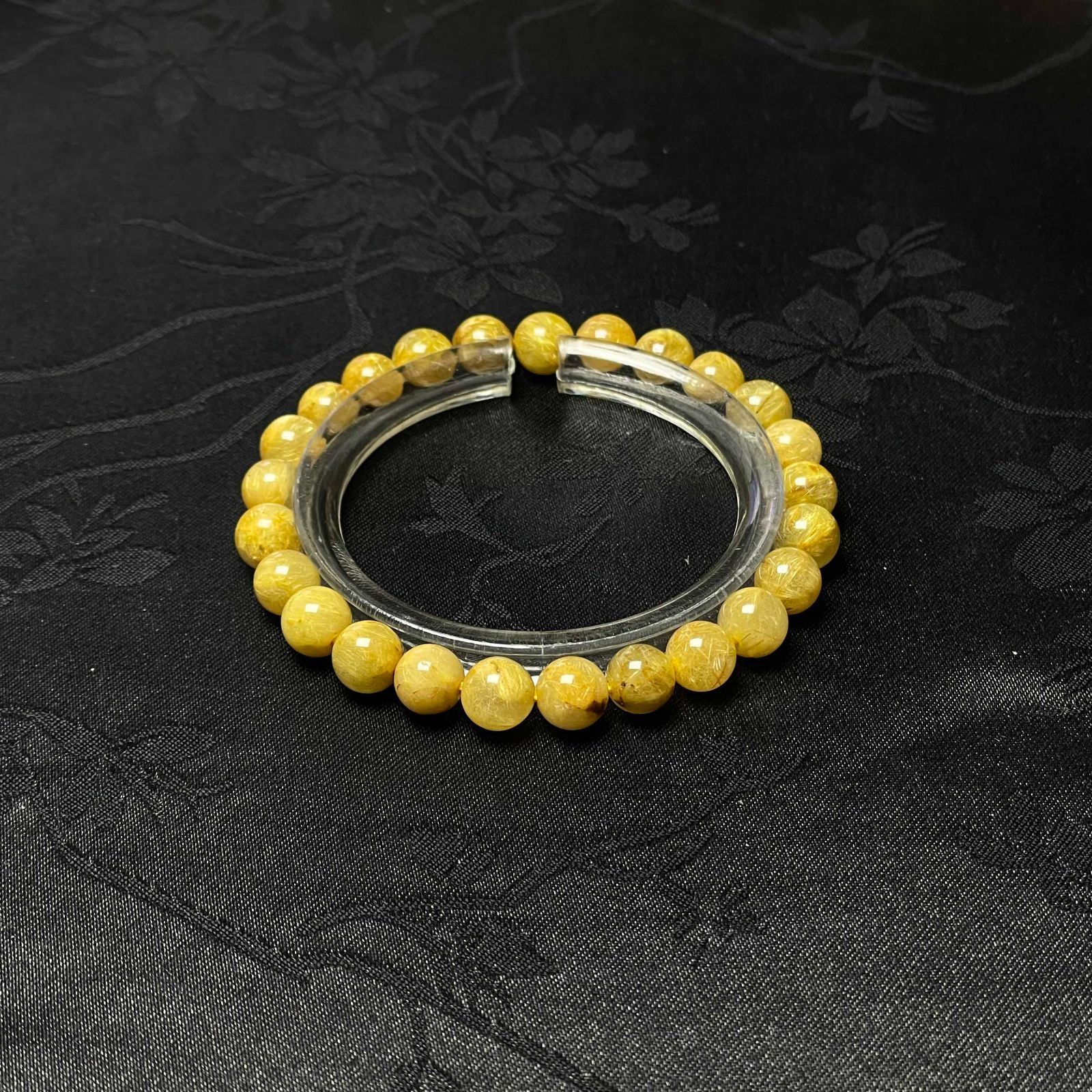 上級 EU製極!極満針ルチルクォーツブレスレット パワーストーン 天然石 綺麗 金運 お守り プレゼント1  6.7-7.2mm  ZB9713