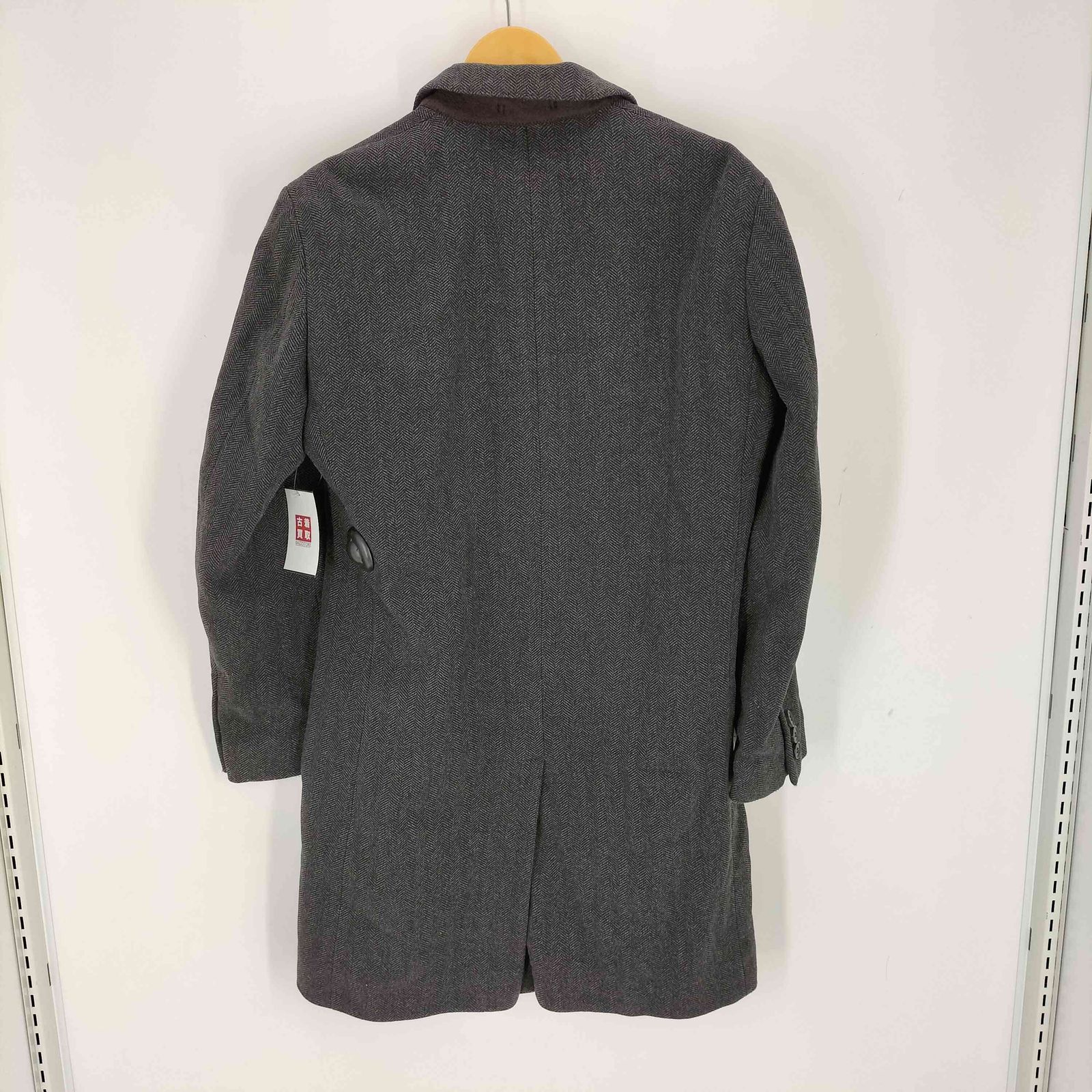 ヒューゴボス HUGO BOSS ウールナイロン混紡 ヘリンボーンチェスター