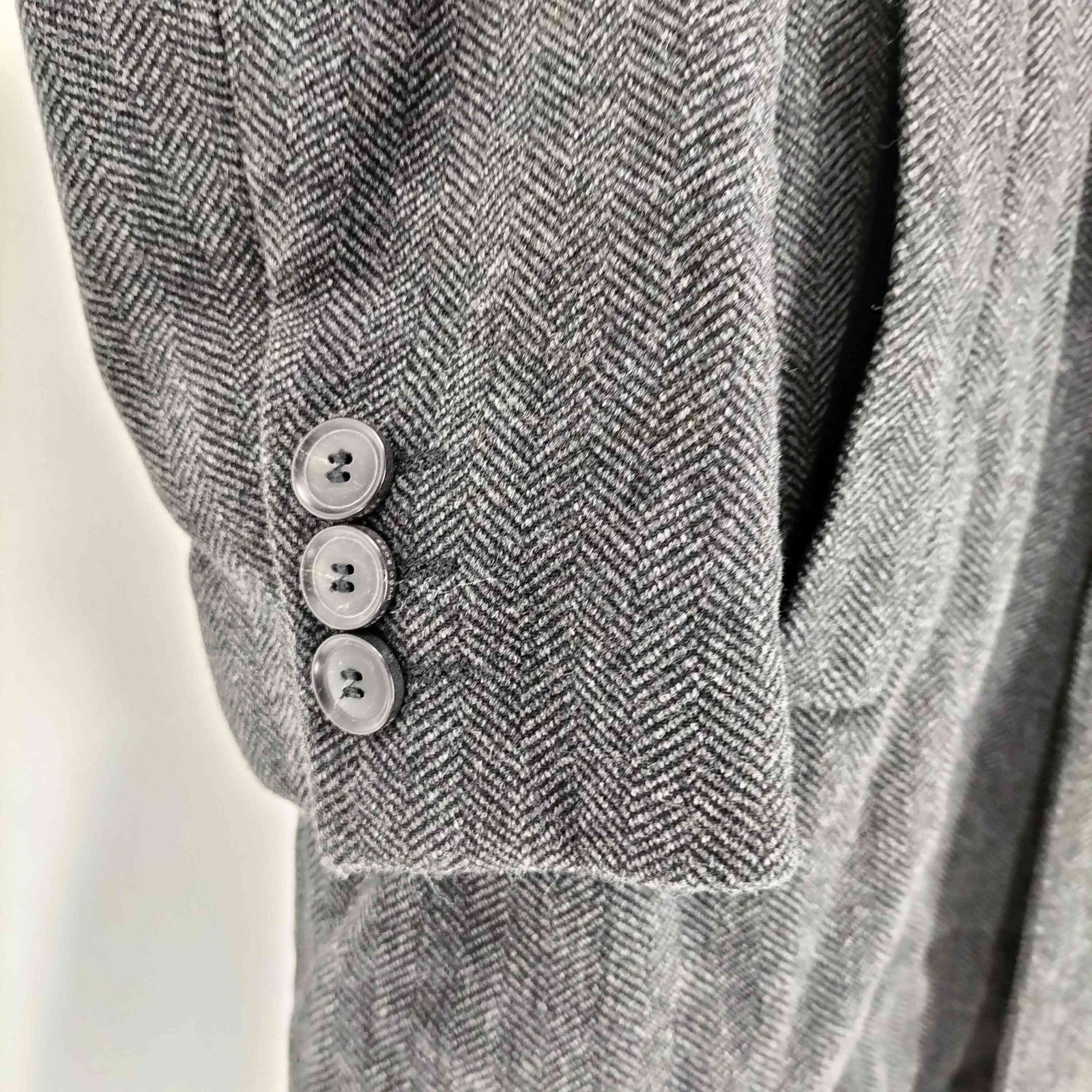 美品 HUGO BOSS ヘリンボーン チェスターコート ダブル ウール 46 ヒューゴボス HUGO BOSS ウールナイロン混紡 ヘリンボーンチェスター