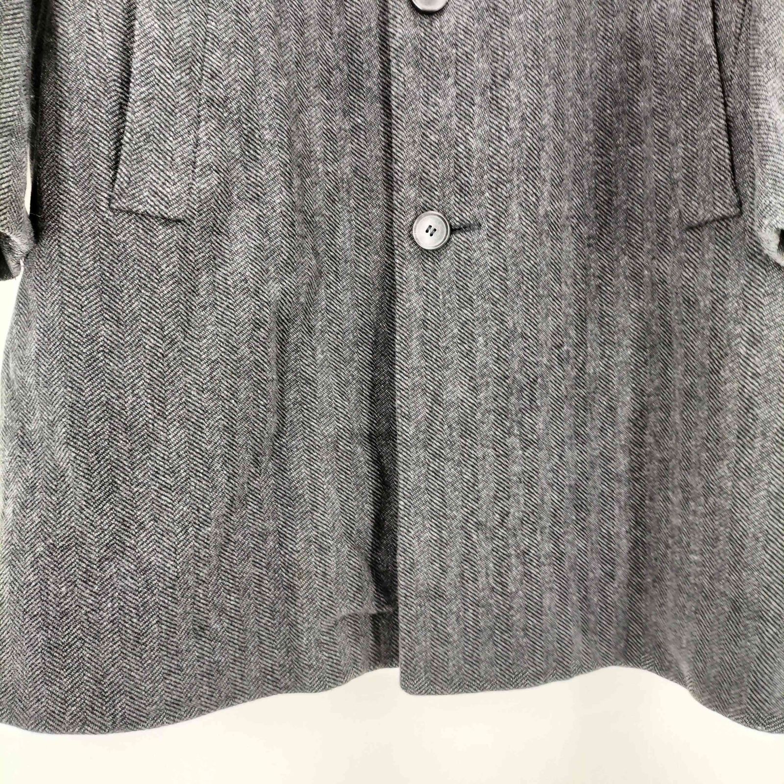 美品 HUGO BOSS ヘリンボーン チェスターコート ダブル ウール 46 ヒューゴボス HUGO BOSS ウールナイロン混紡 ヘリンボーンチェスター