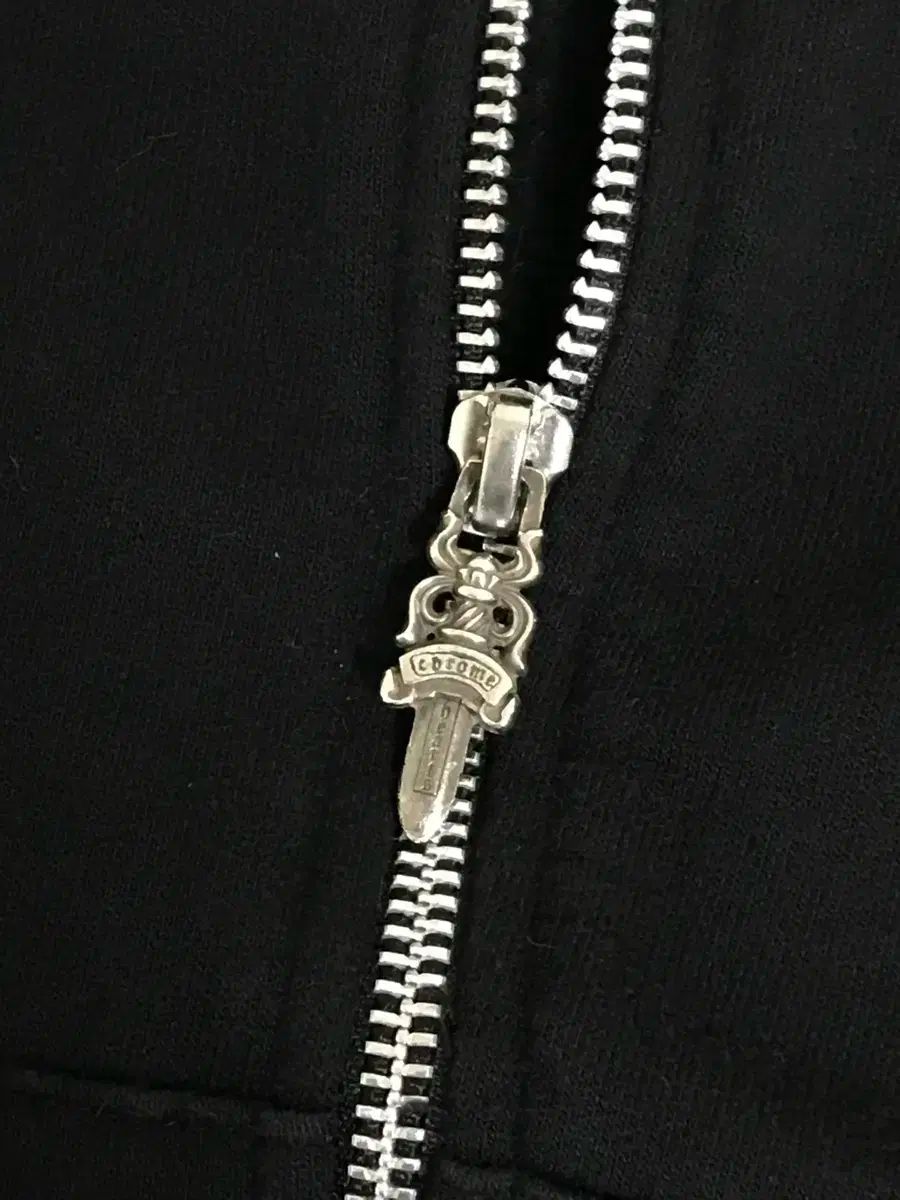 クロムハーツ USA バックプリント ジップアップ フード ブラック S