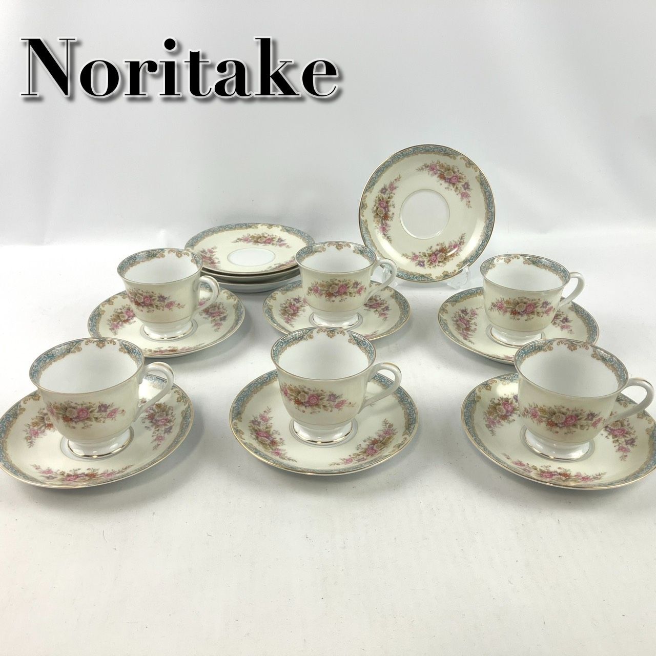 Noritake ノリタケ カップ&ソーサーセット デミタス 6客&ソーサー4枚セット 花柄 金彩