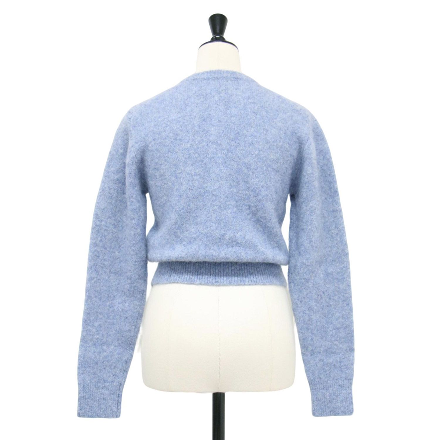 STEVEN ALAN スティーブンアラン カーディガン ブルー サイズ 23秋冬 ウール ナイロン モヘヤ ショート カーディガン ニット 長袖 クルーネック トップス セーター レディース