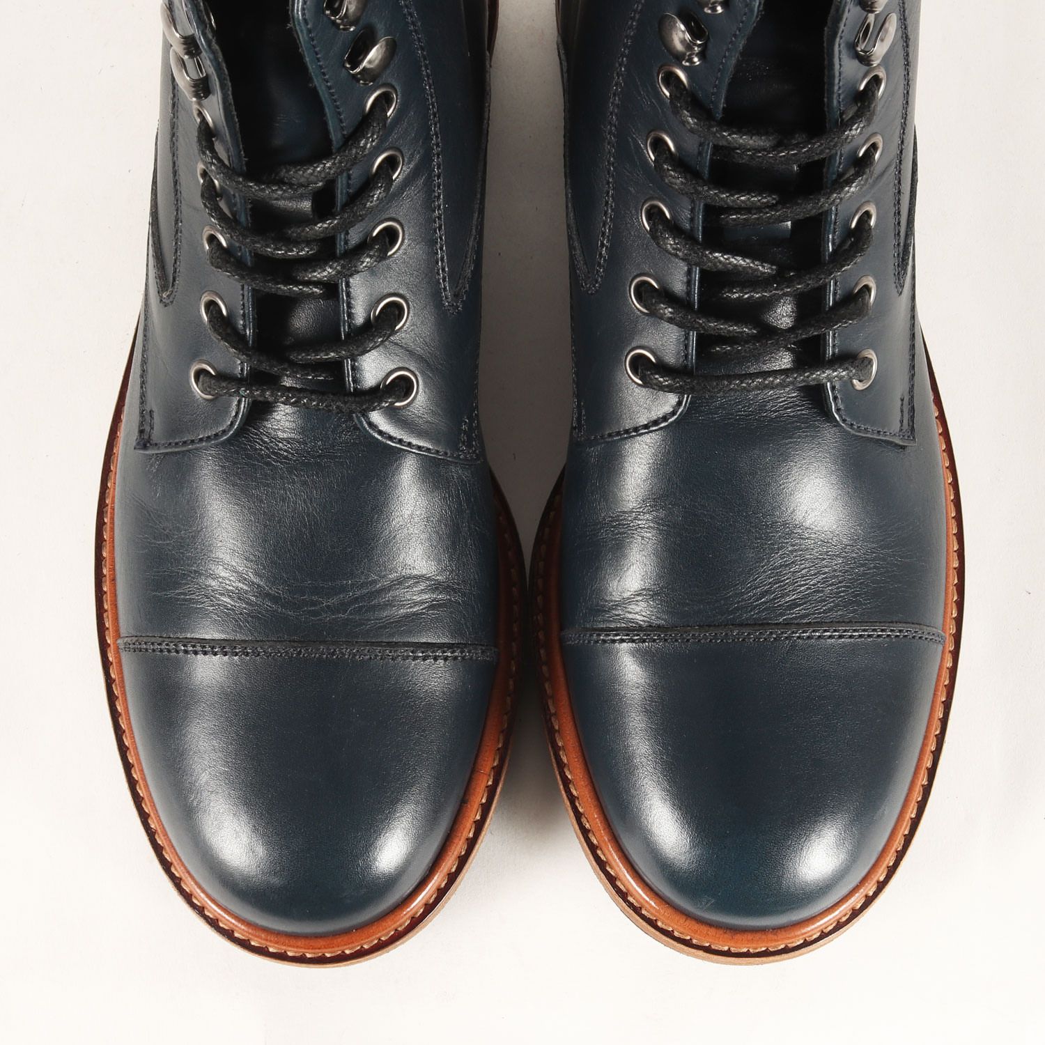  DOLCE GABBANA ドルチェ ガッバーナ サイズ 6 キャップトゥ レースアップ レザー ブーツ ネイビー 紺 イタリア製 ブランド シューズ 靴 メンズ その他 ブーツ 革靴