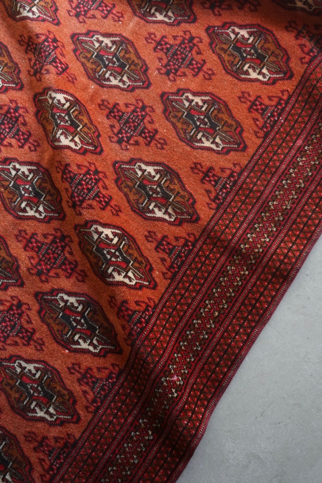 ヴィンテージラグ トルコ トルクメン オレンジ 1950-1970年代 195 × 123 cm No.TR 2590