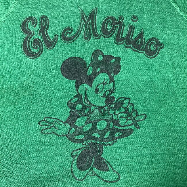 スウェット 80~90s vintage 90年代 トレーナー トップス ラグラン クルーネック 裏起毛 ディズニー ミニーマウス 古着