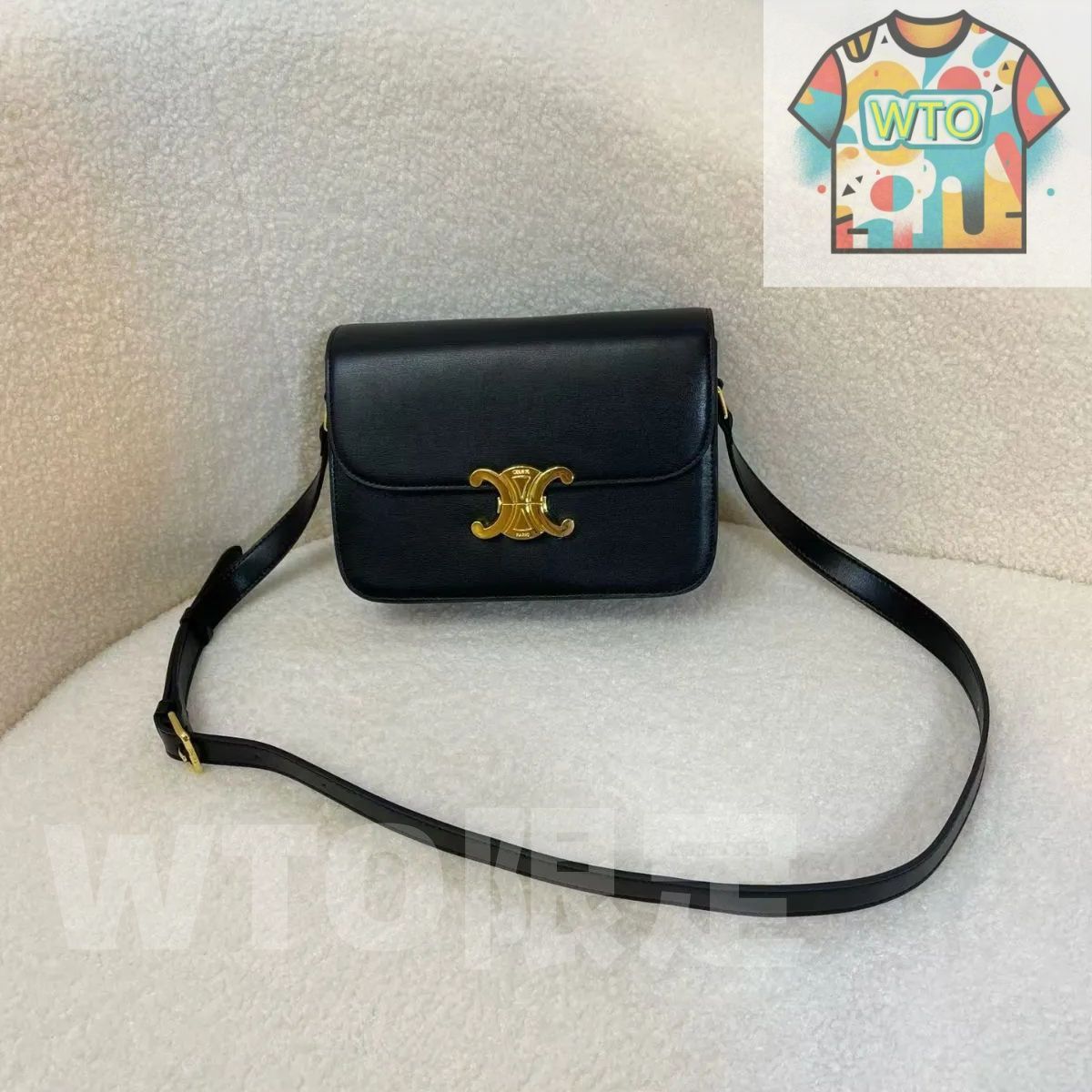 ショルダーバッグ 黒 ブラック セリーヌ CELINE トリオンフ｜ ｜